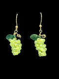 Grape Bunch Earrings - Frosted Green