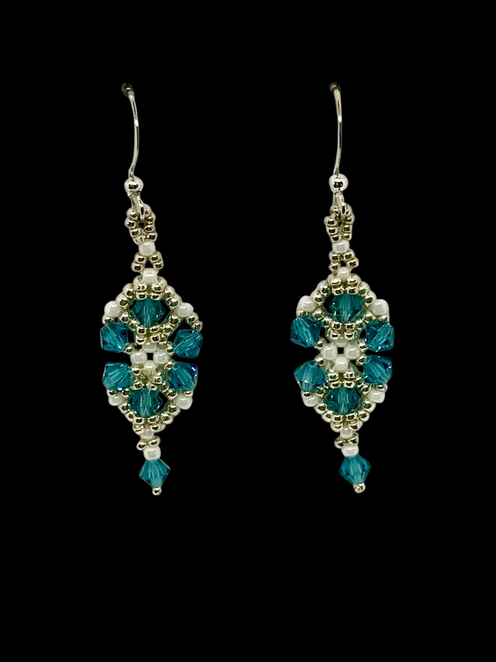 Swarovski Crystal Earrings - Aqua Blue