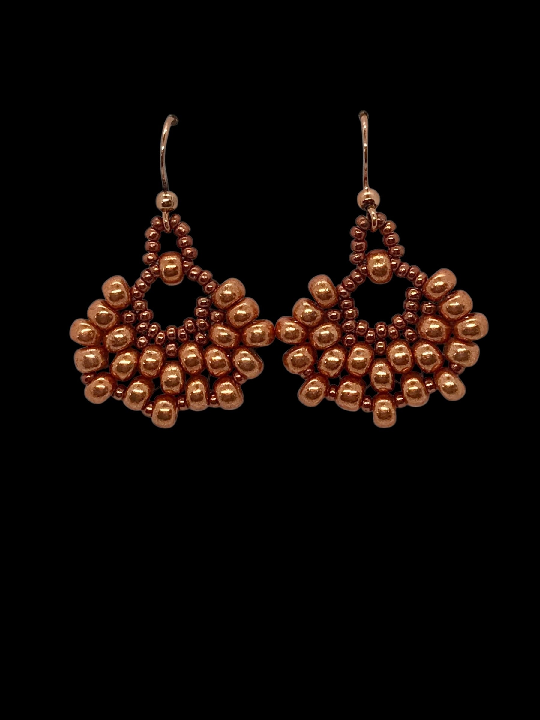 Copper on Copper Fan Earrings