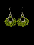 Olive Luster Fan Earrings