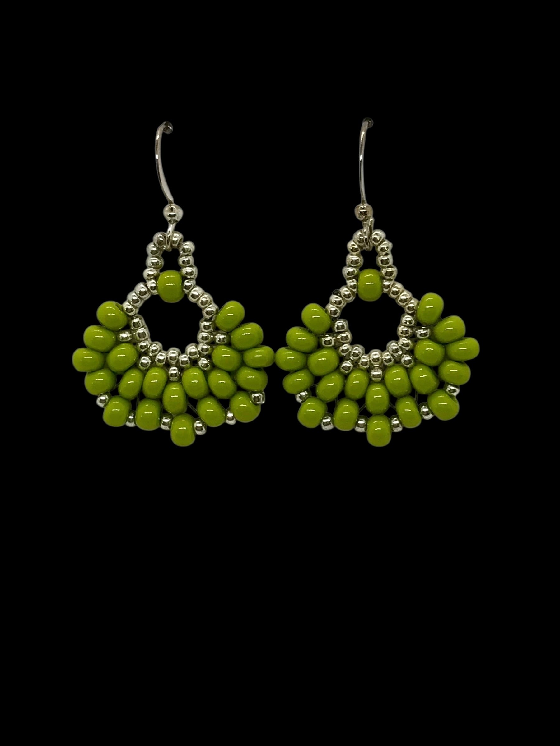 Olive Luster Fan Earrings
