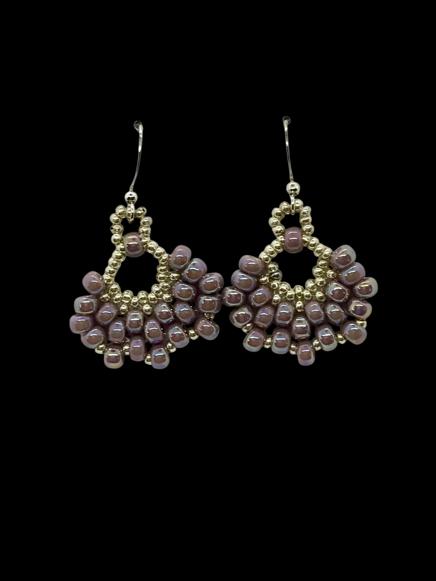 Mauve Luster Fan Earrings