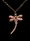Dragonfly Necklace   -Pink Picasso