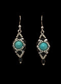 Black/Silver and Turquoise Halo Earrings